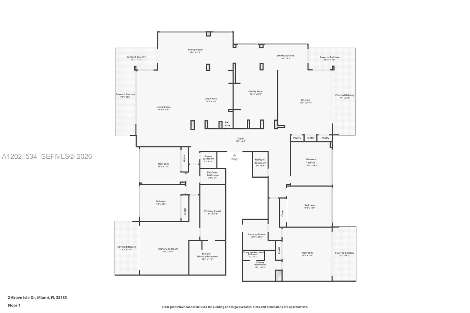 2 Grove Isle Dr #B801-802 Miami, FL 33133