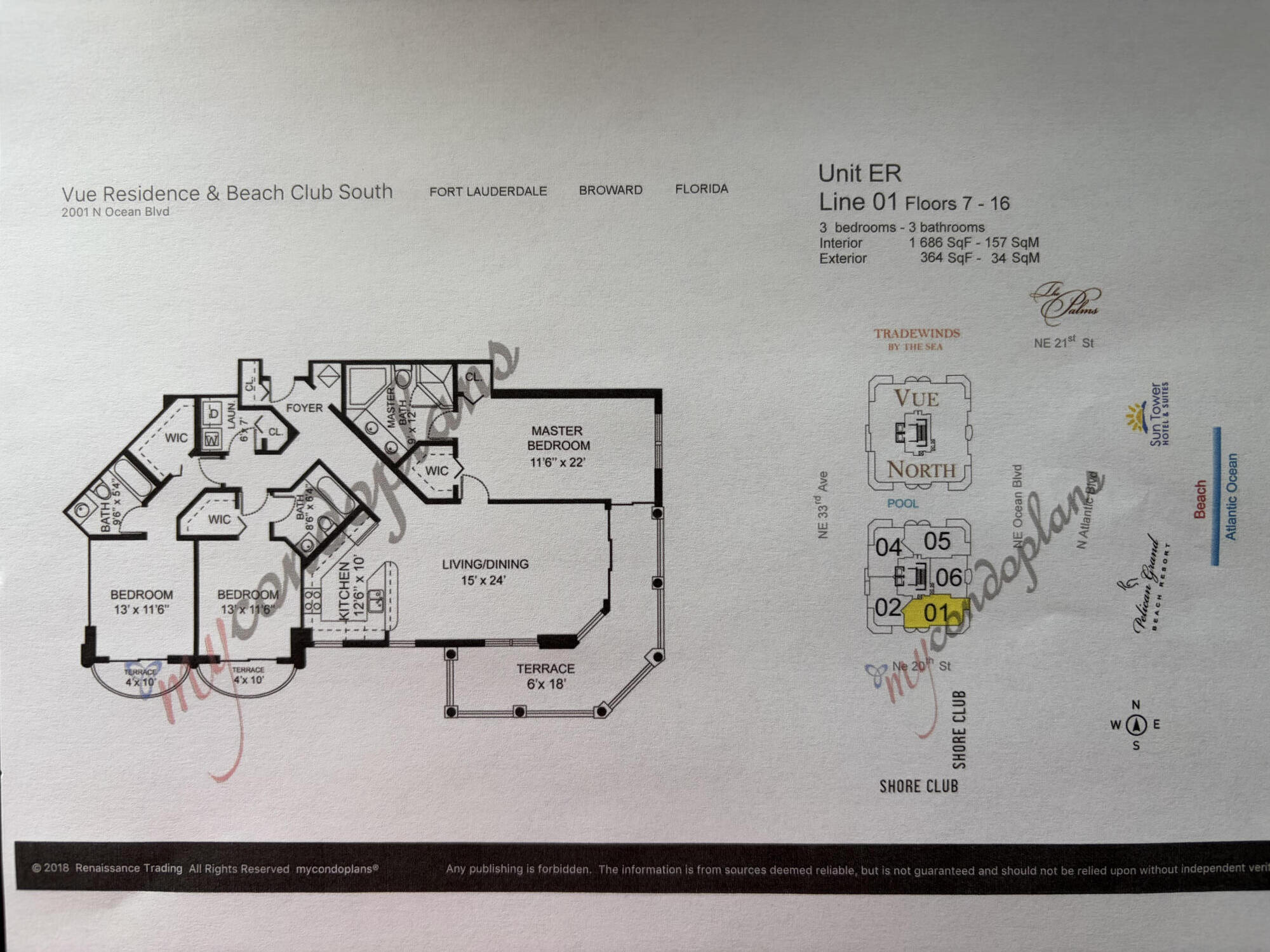 2001 N Ocean #Apt 1201 Fort Lauderdale, FL 33305