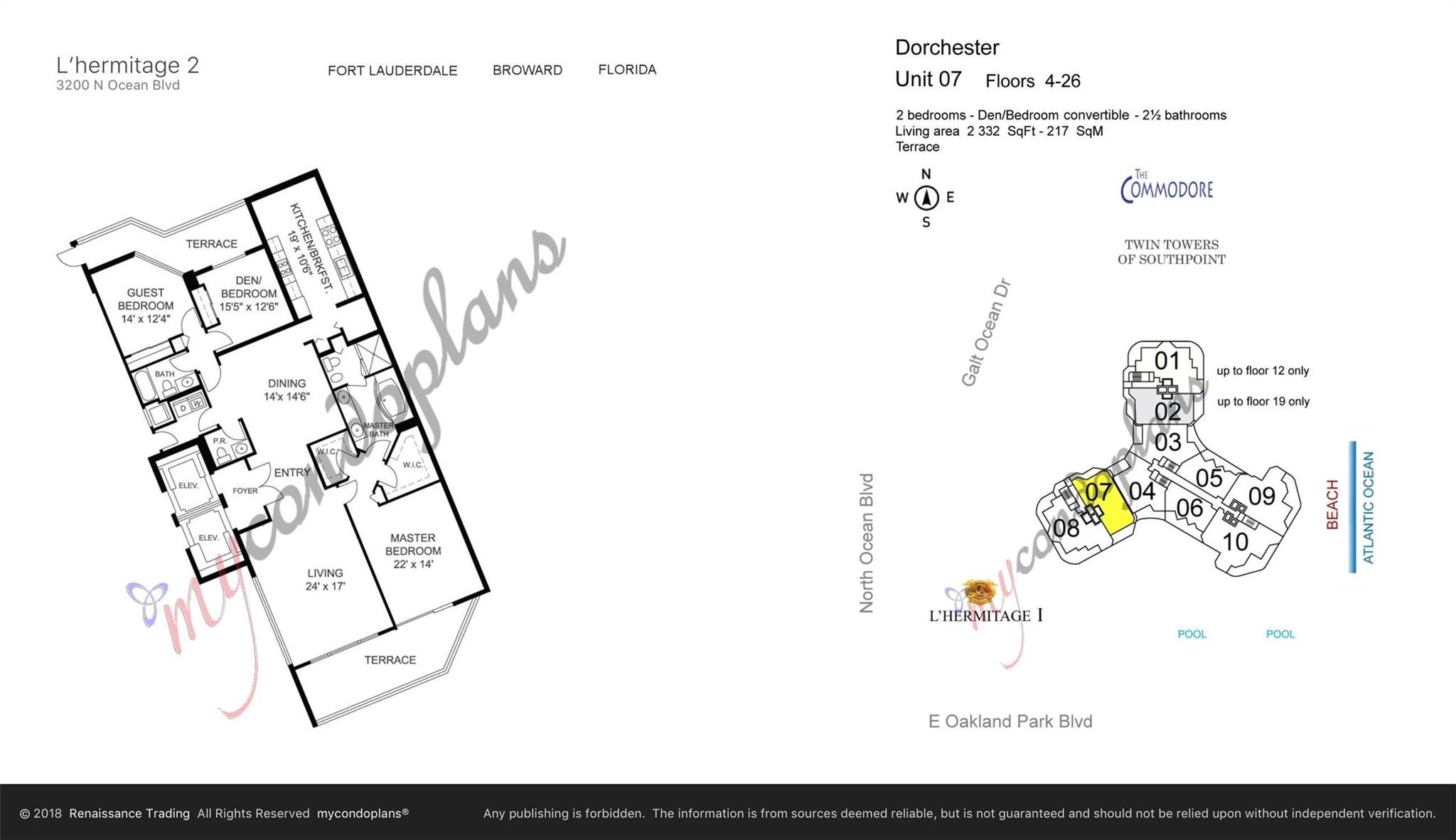 3200 N Ocean #1907 Fort Lauderdale, FL 33308