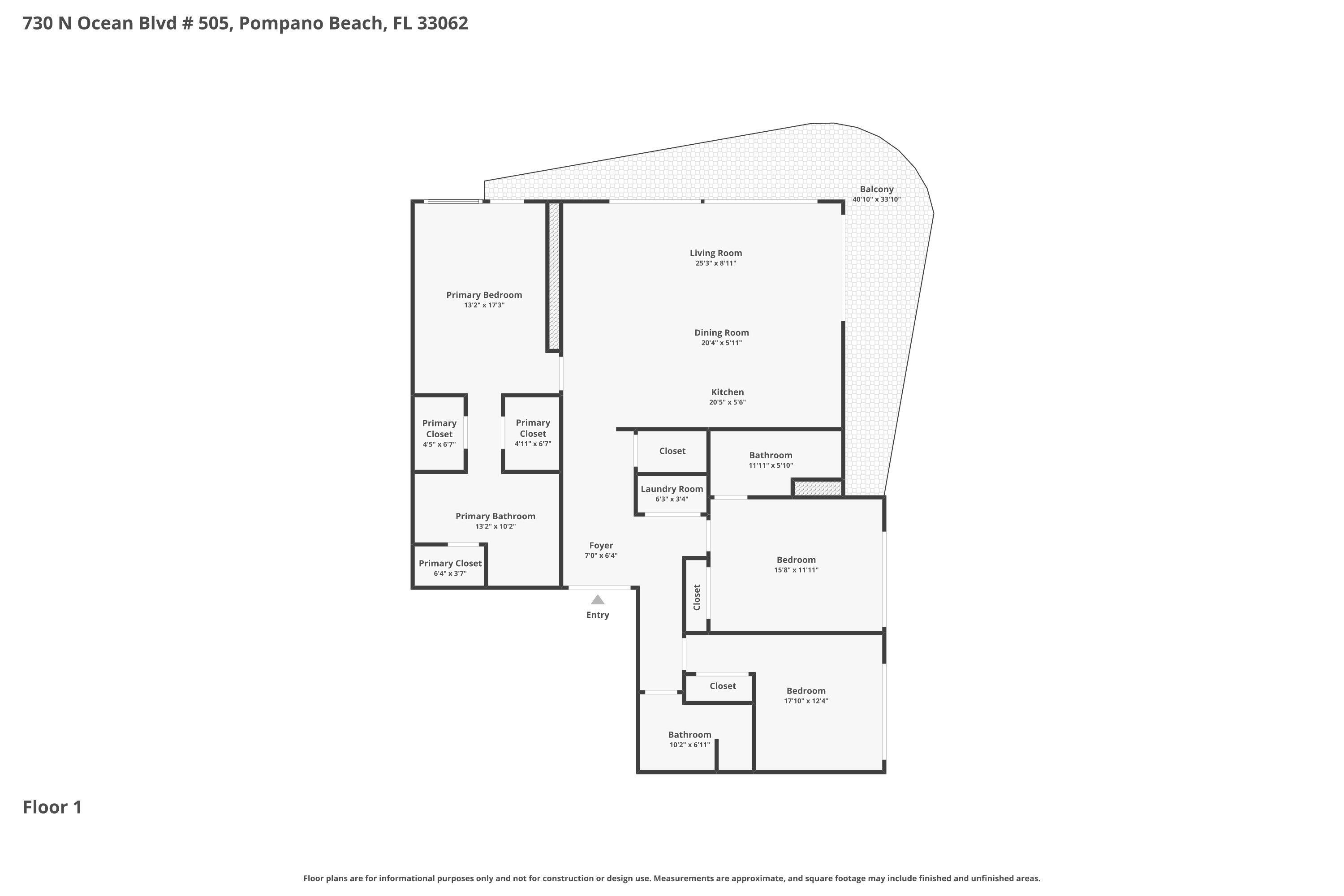 730 N Ocean #505 Pompano Beach, FL 33062