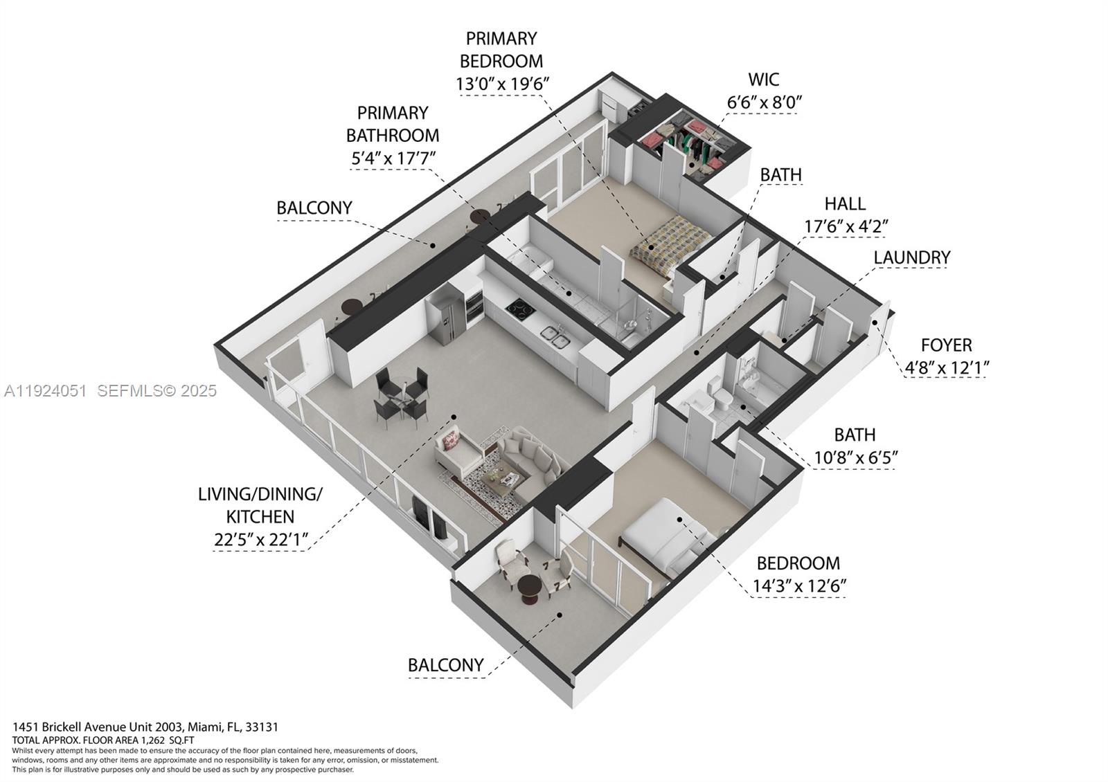 1451 Brickell Ave #2003 Miami, FL 33131