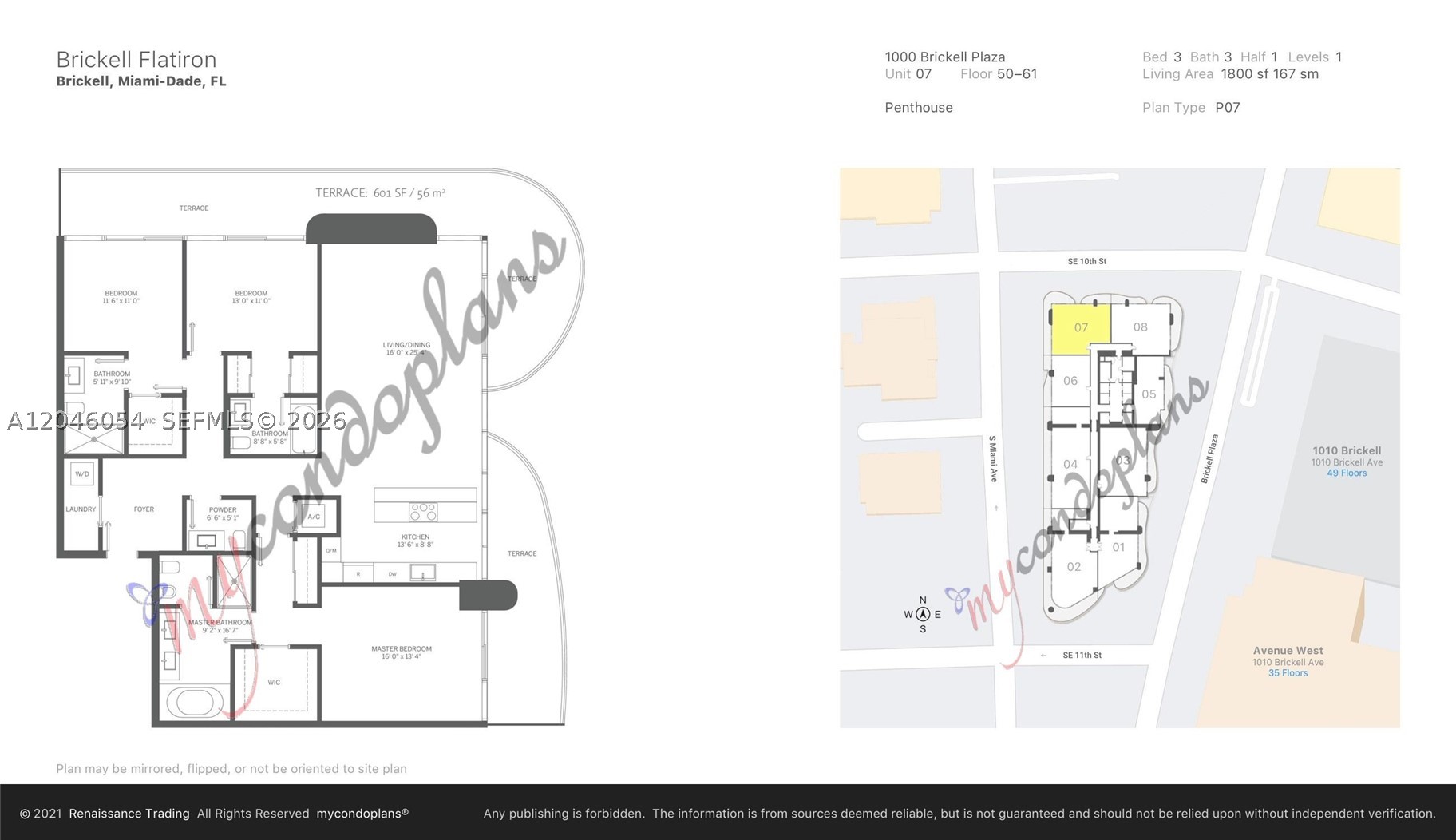 1000 Brickell Plz #PH5807 Miami, FL 33131