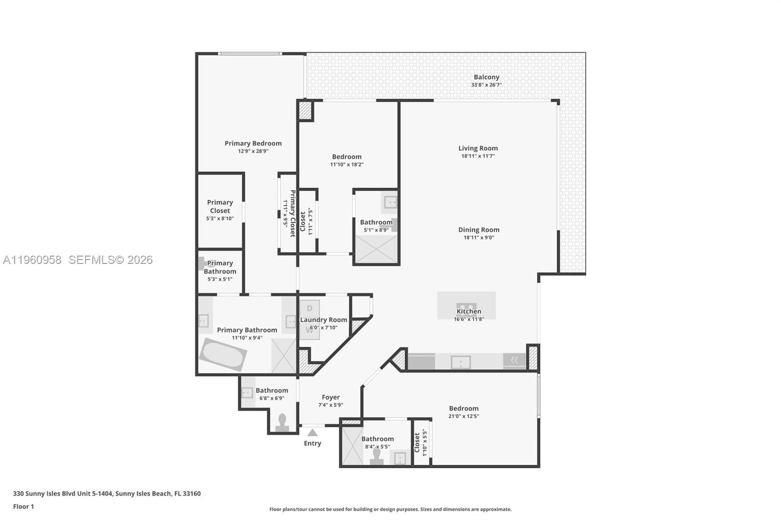 330 Sunny Isles Blvd #5-907 Sunny Isles Beach, FL 33160