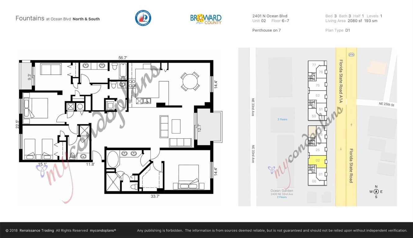 2401 N Ocean #702 Fort Lauderdale, FL 33305