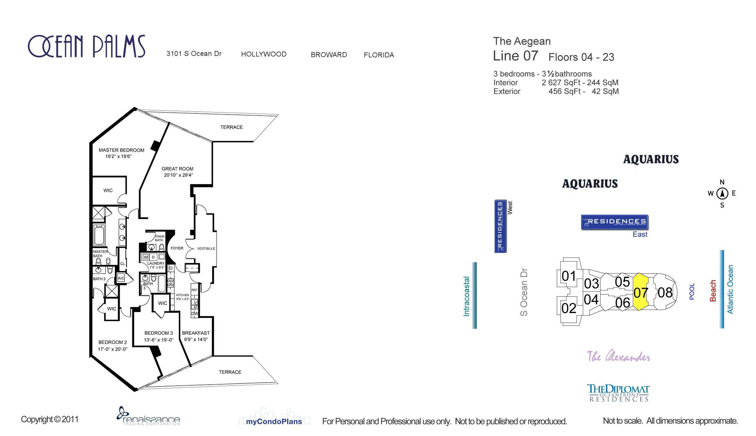 3101 S Ocean #1807 Hollywood, FL 33019