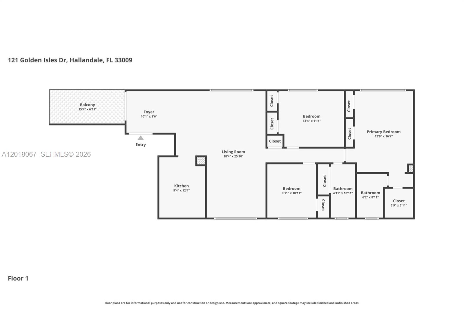 121 Golden Isles Dr #707 Hallandale Beach, FL 33009