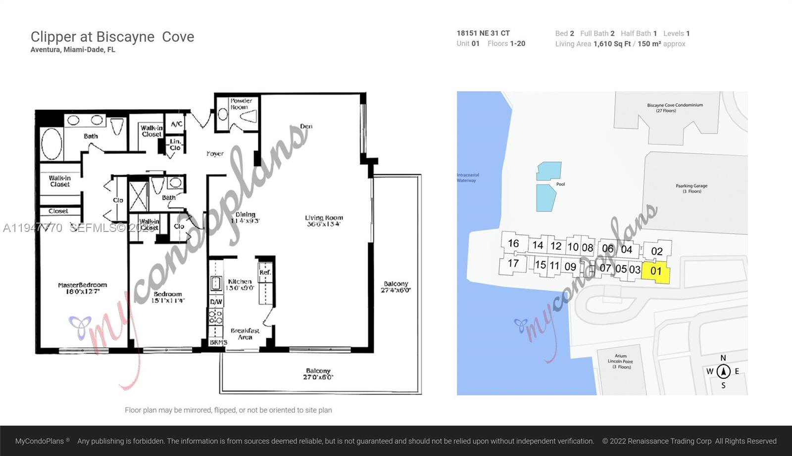 18151 NE 31st Ct #301 Aventura, FL 33160