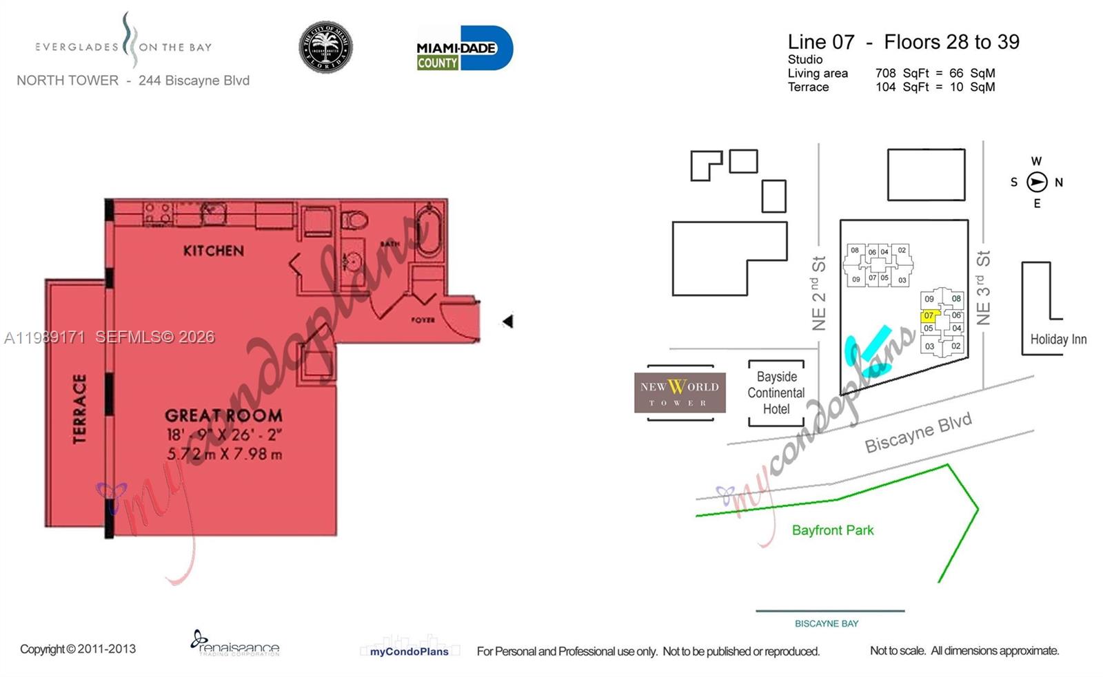 244 Biscayne Blvd #3707 Miami, FL 33132
