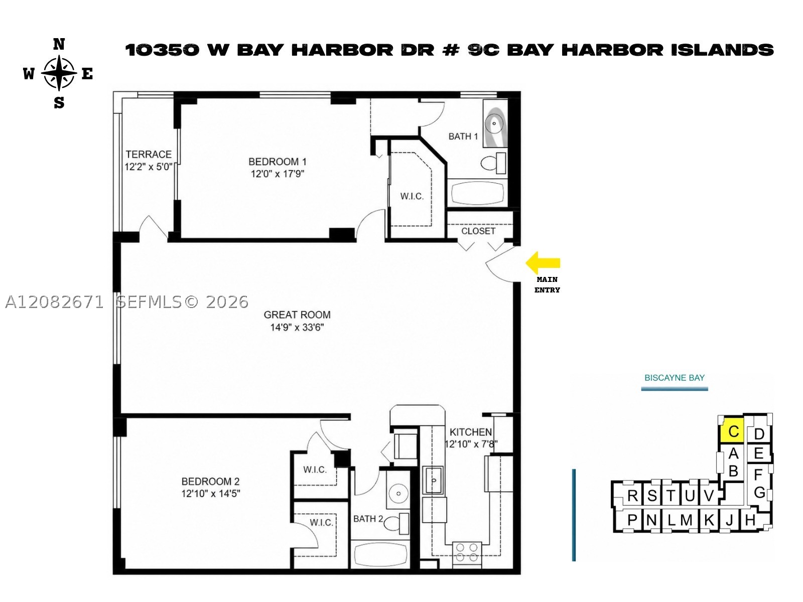 10350 W Bay Hbr Dr #9C Bay Harbor Islands, FL 33154