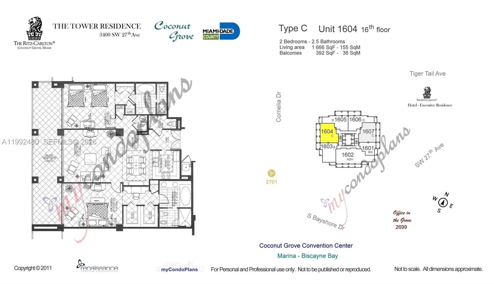 3400 SW 27th Ave #1604 Coconut Grove, FL 33133