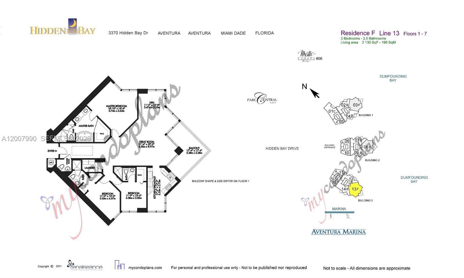 3370 Hidden Bay Dr #1213 Aventura, FL 33180