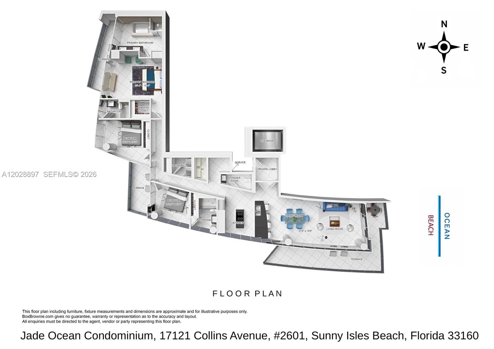 17121 Collins Ave #2601 Sunny Isles Beach, FL 33160