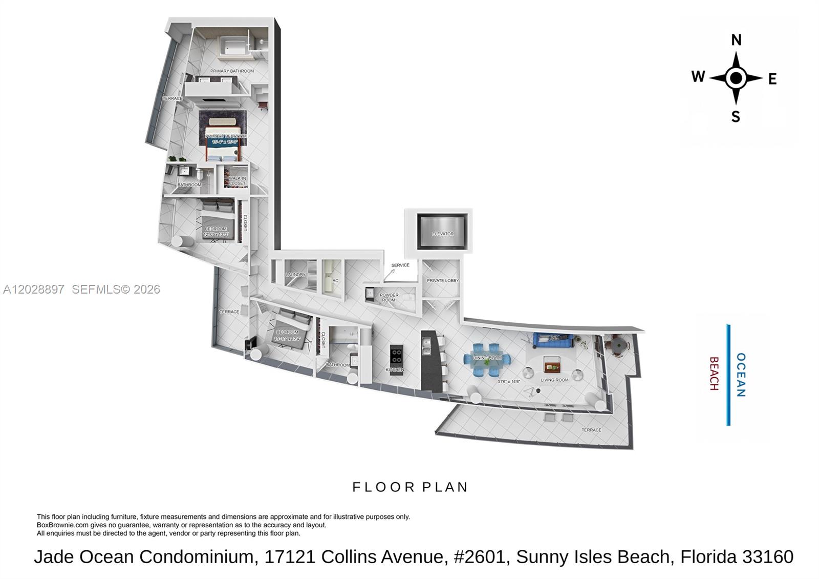 17121 Collins Ave #2601 Sunny Isles Beach, FL 33160